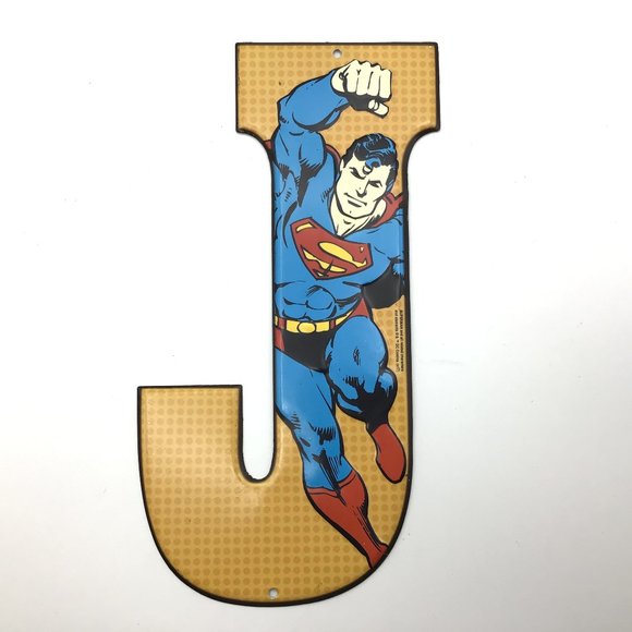 Open Road DC Commics, tin Letter J, Superman, 10" - Picture 1 of 2
